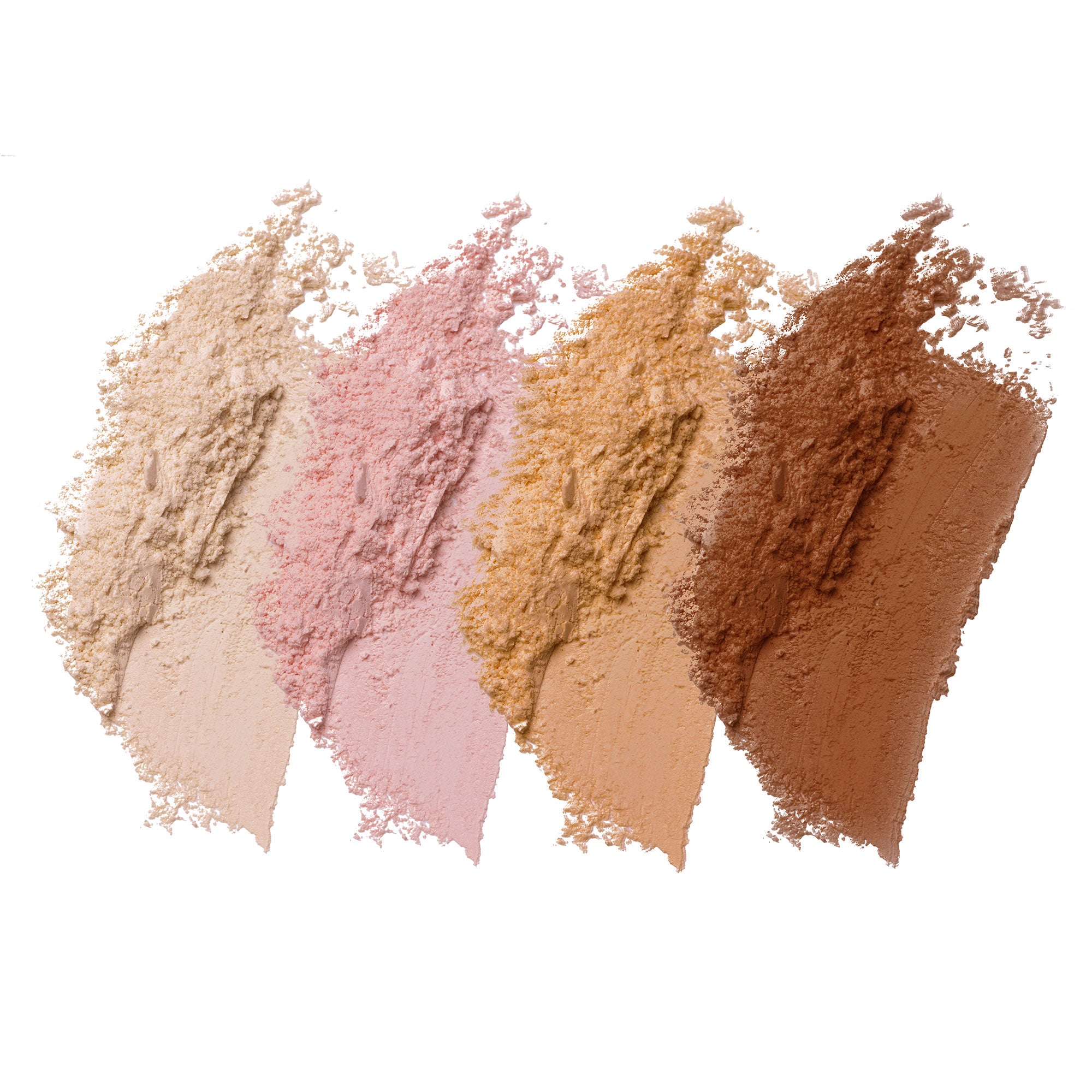 swatches of all 4 shades of Lunar Beauty Lunarversal Setting Powder Deep
