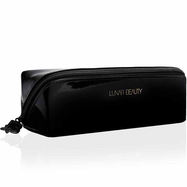 Leather Lunar Makeup / Toiletry Bag - Black